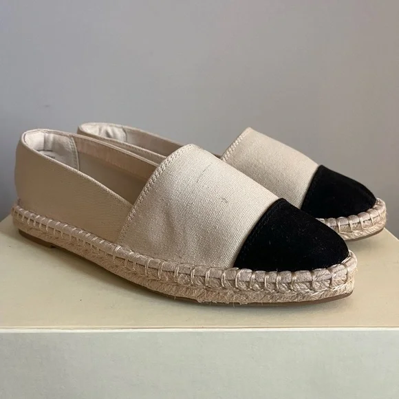 A New Day Women's Maggie Espadrille Flats Cream and Black size 8.5 Pre owned - Picture 5 of 8